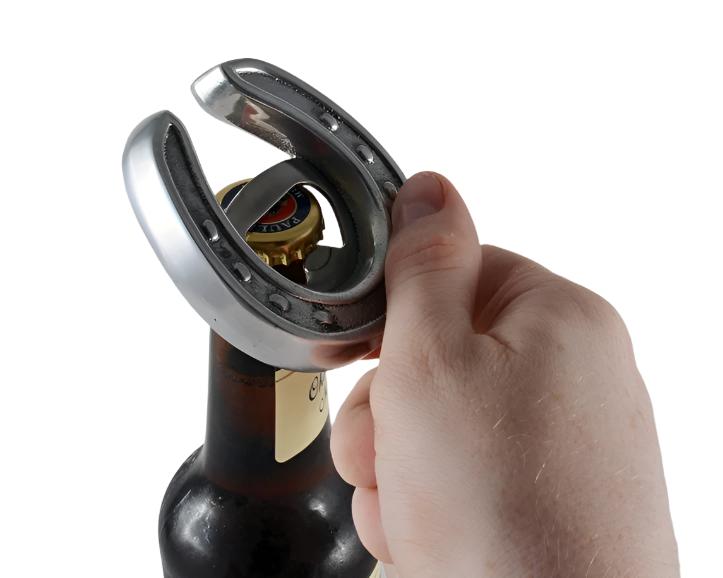 Horseshoe bottle opener