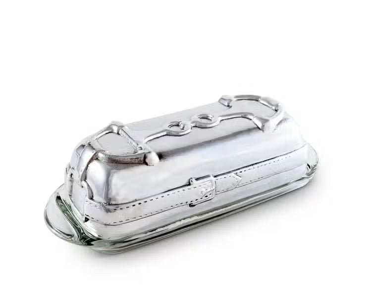 Silver Equestrian Butter DIsh