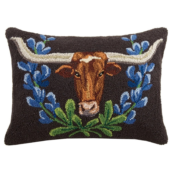 Longhorn cow pillow